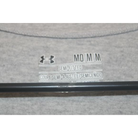 UNDER ARMOUR Women's Athletic Gray, Cotton T-Shirt, Medium, Ready Set Sweat - Picture 6 of 9